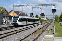 GTW 2/6 fährt in den Bahnhof Kreuzlingen-Hafen ein