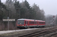 Baureihe 628 fährt in Hochdorf ein