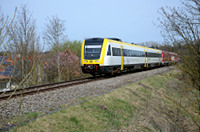 612 105 und 019 bei Hechingen als IRE 3255 nach Aulendorf.