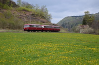 3-teilige Schienenbusgarnitur der RAB-Classics bei Straßberg