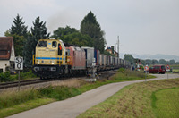 CKG D 100BB (580 008) von Müller-M-Rail mit 185 128 im Schlepp