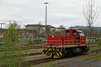 V 152 rangiert im Bahnhof Balingen