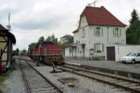 Zug 2 ist im Hechinger Landesbahnhof angekommen.