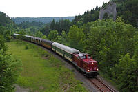 Der Zug hat in Sigmaringen Kopf gemacht, und ist nun auf der KBS 766 nach Storzingen unterwegs.